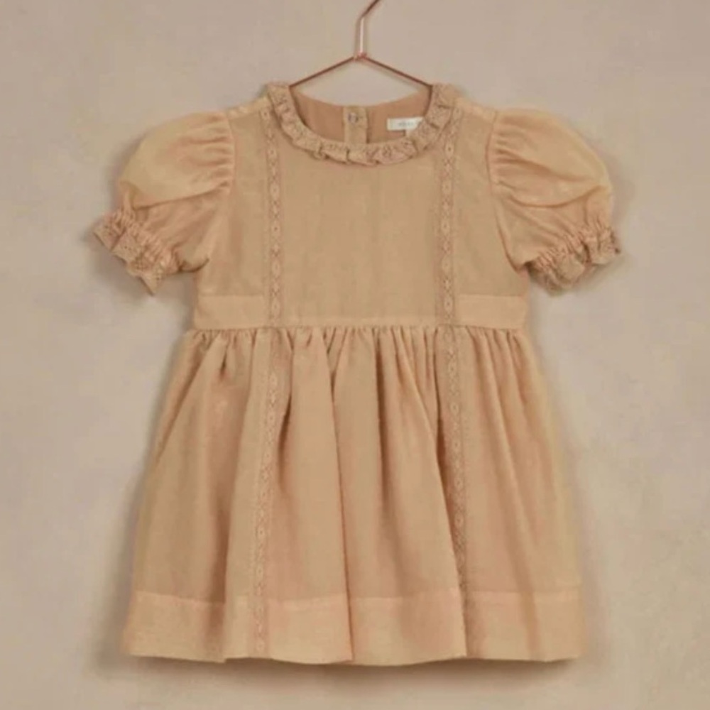Noralee Grace Dress in Antique Peach Short-Sleeve Girls' Heirloom Dress